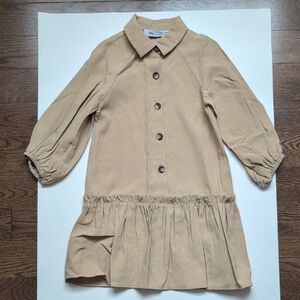 Zara Kids In Like New Condition Tan Button-Up Dress